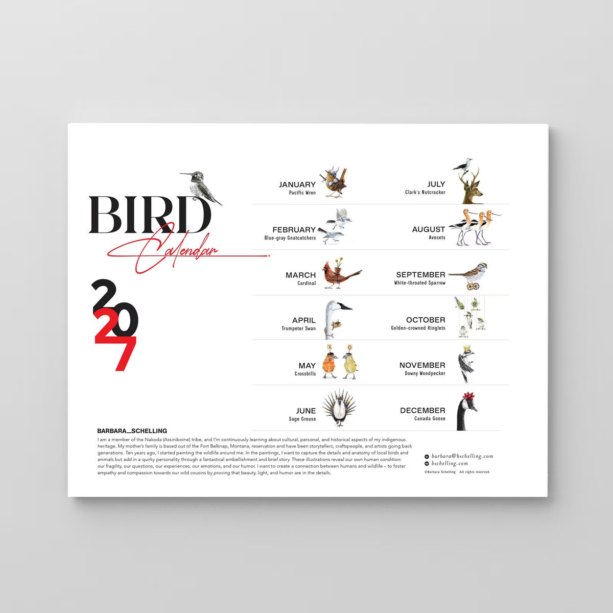 2027 Bird Calendar