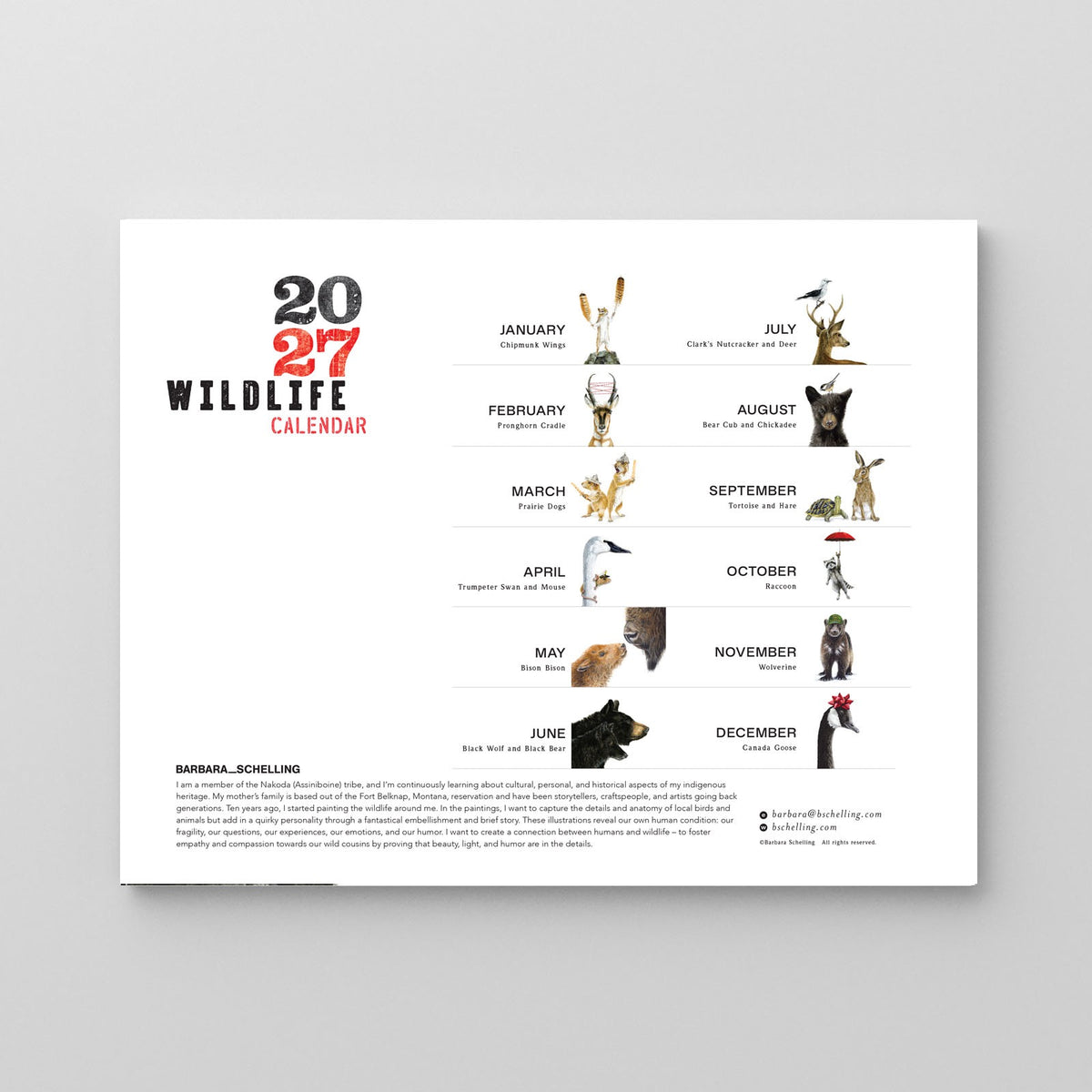 2027 Wildlife Calendar