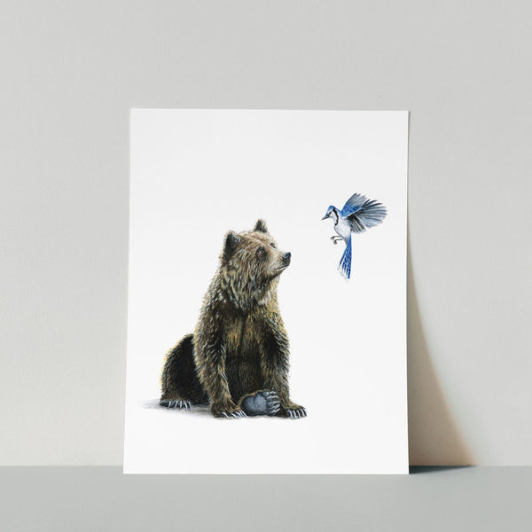 Grizzly and Bluejay Print