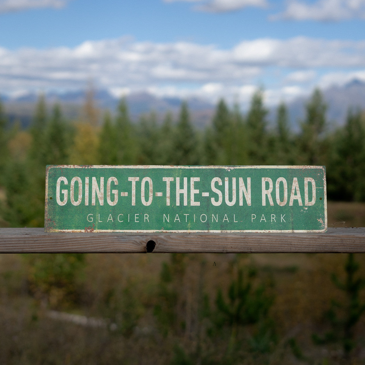 Vintage Metal Going-to-the-Sun Road Sign