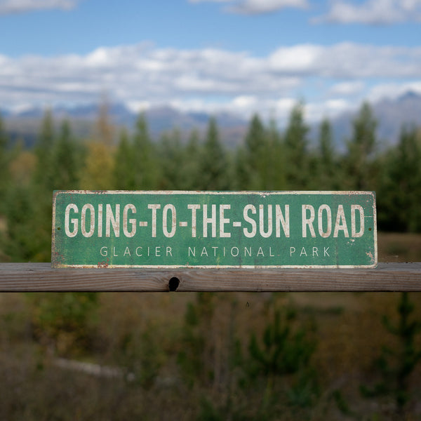 Vintage Metal Going-to-the-Sun Road Sign