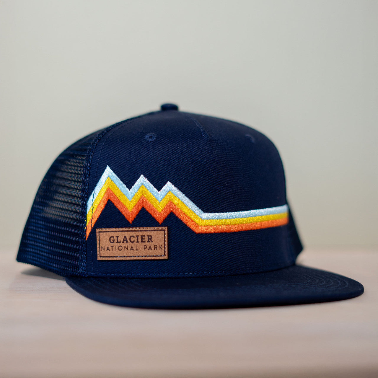Embroidered Tri Stripe Flat Bill Hat