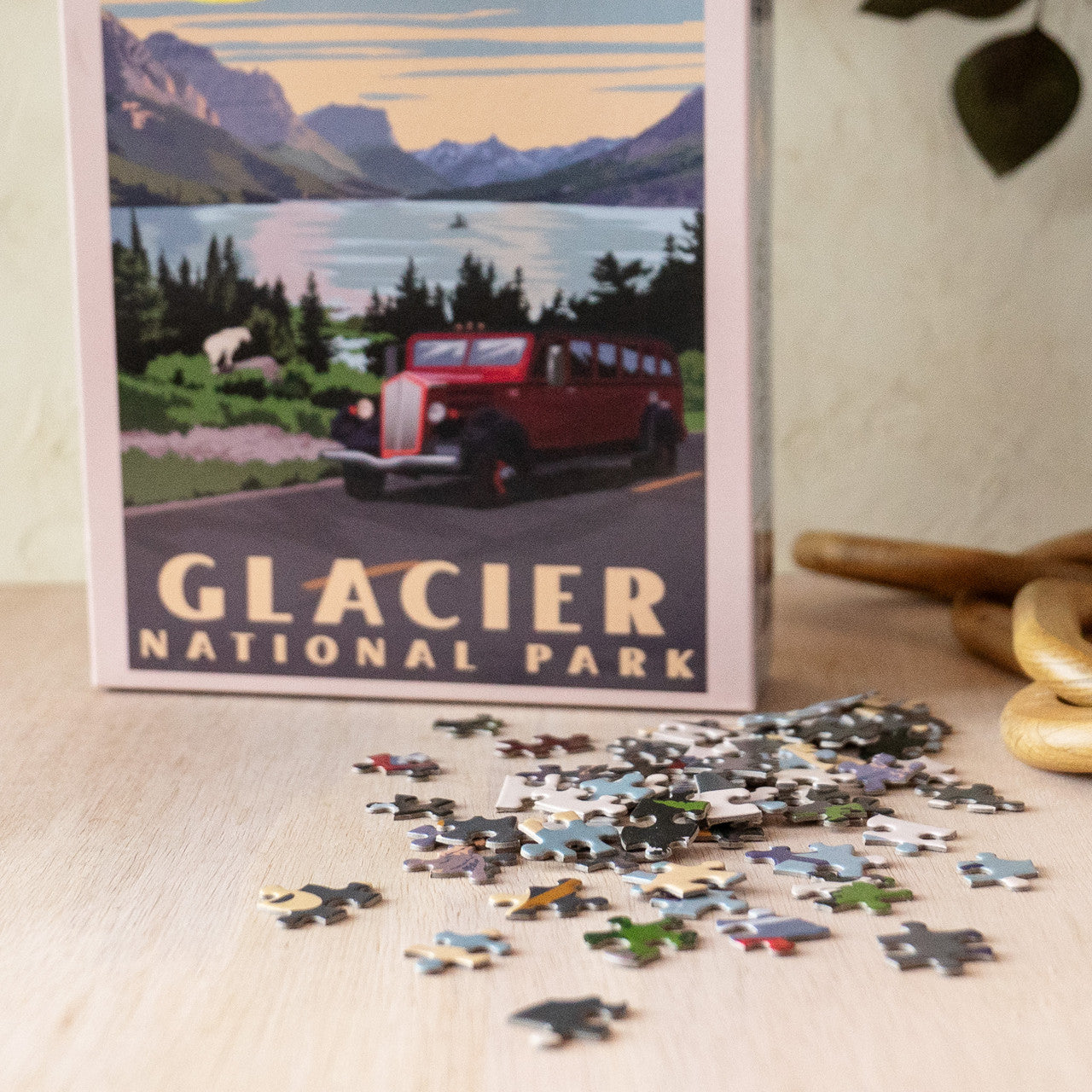Retro Red Bus Puzzle