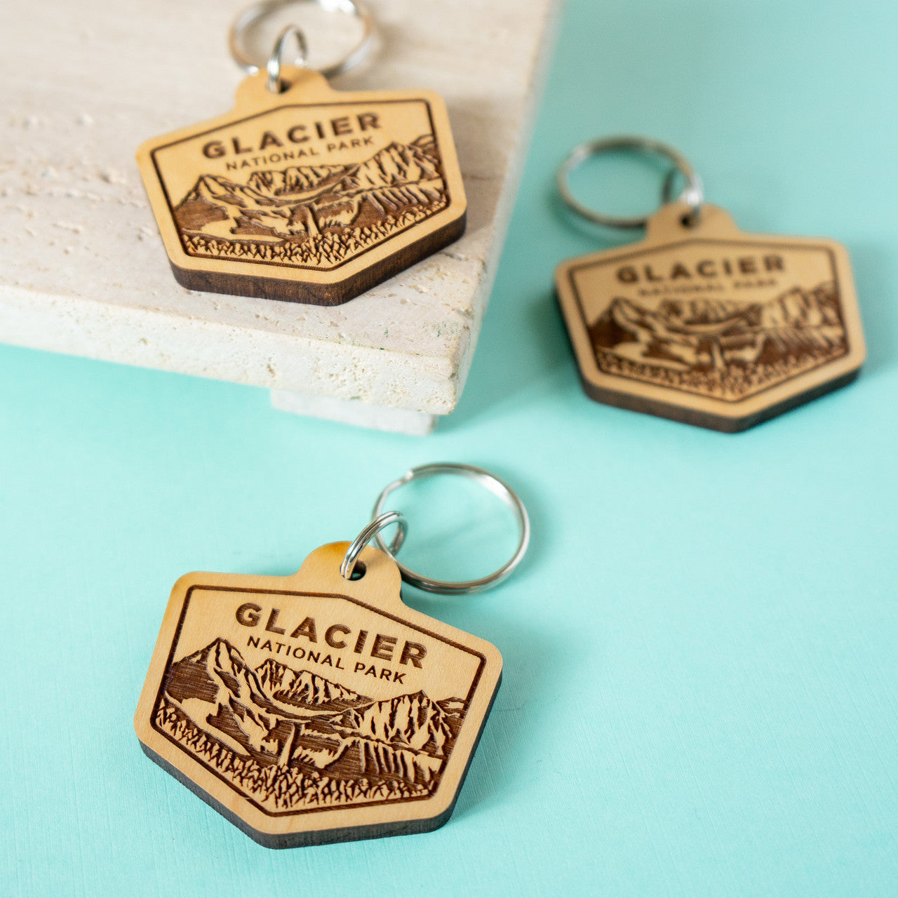 Wood Mount Oberlin Keychain