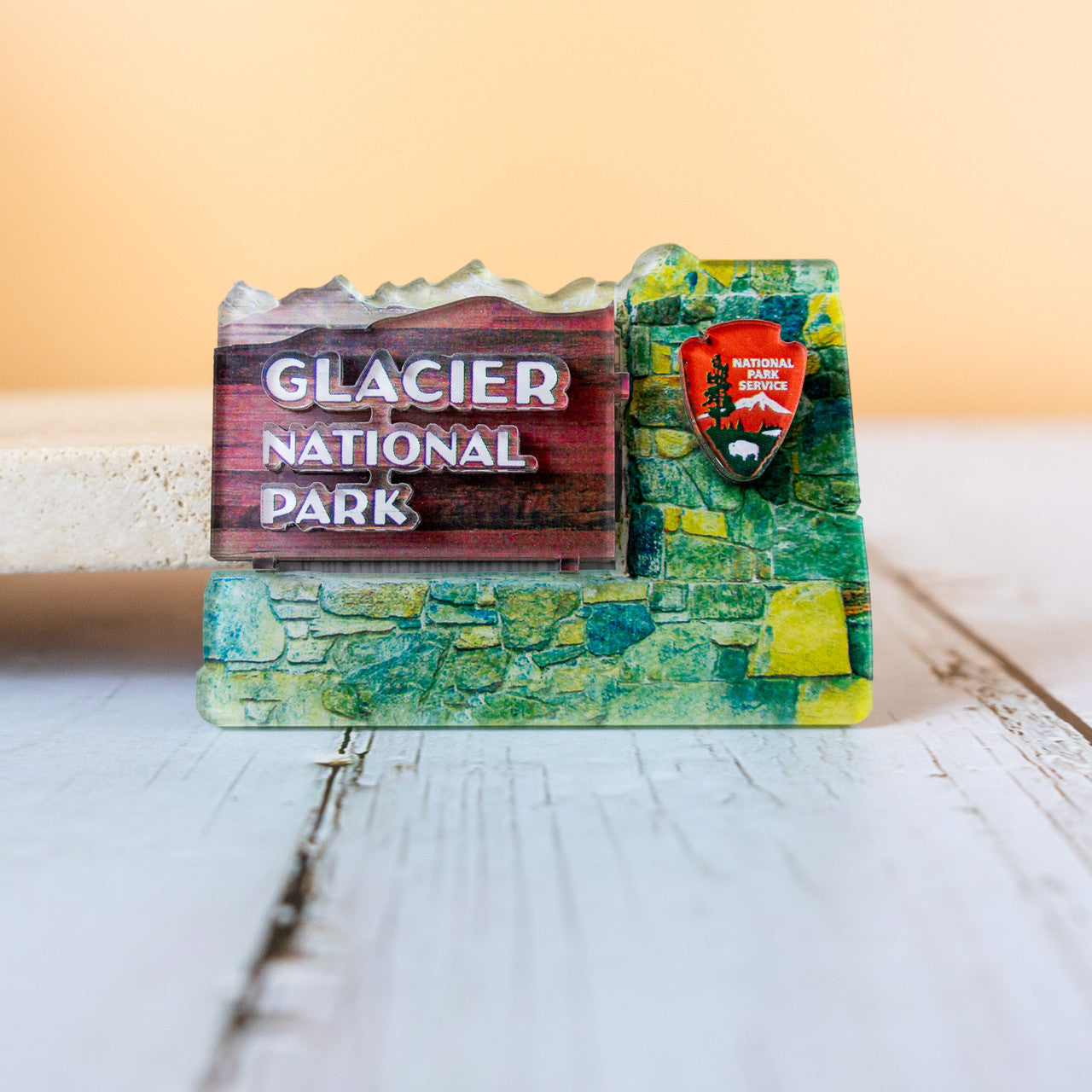 Glacier Entrance Sign 3D Magnet