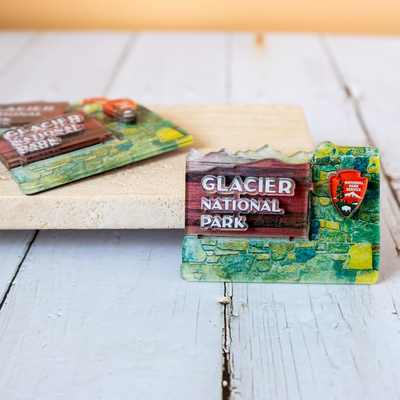 Glacier Entrance Sign 3D Magnet