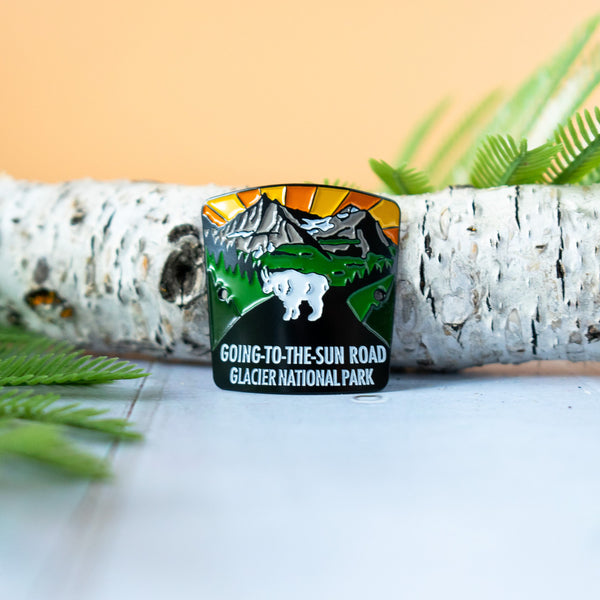Going-to-the-Sun Road with Goat Hiking Stick Medallion