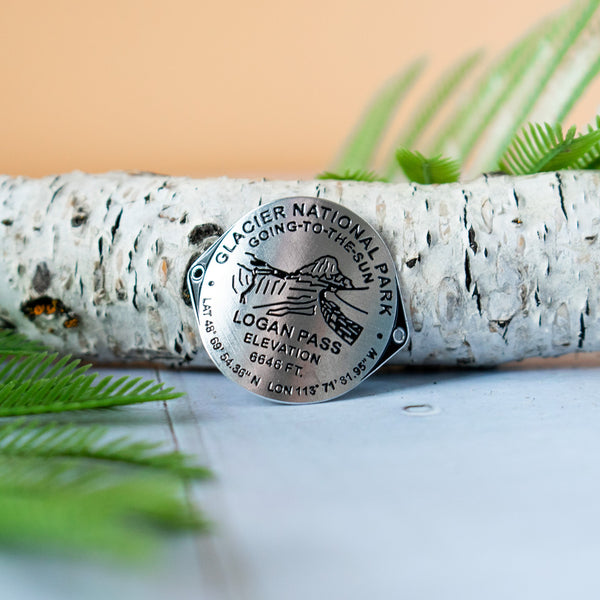 Logan Pass Benchmark Hiking Stick Medallion
