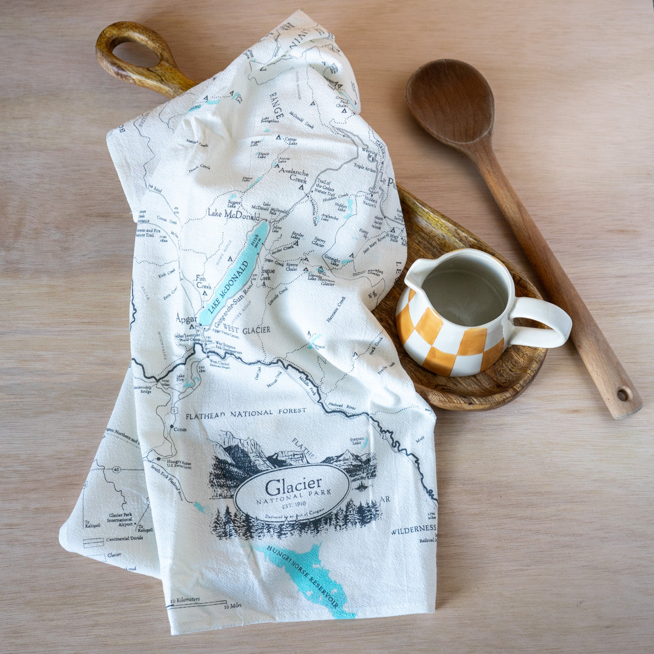 Glacier Map Tea Towel