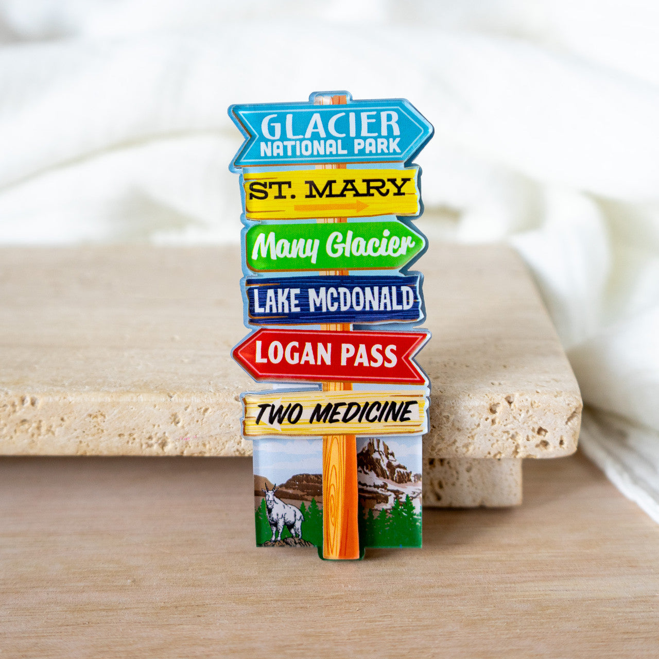 Glacier Trail Sign 3D Magnet