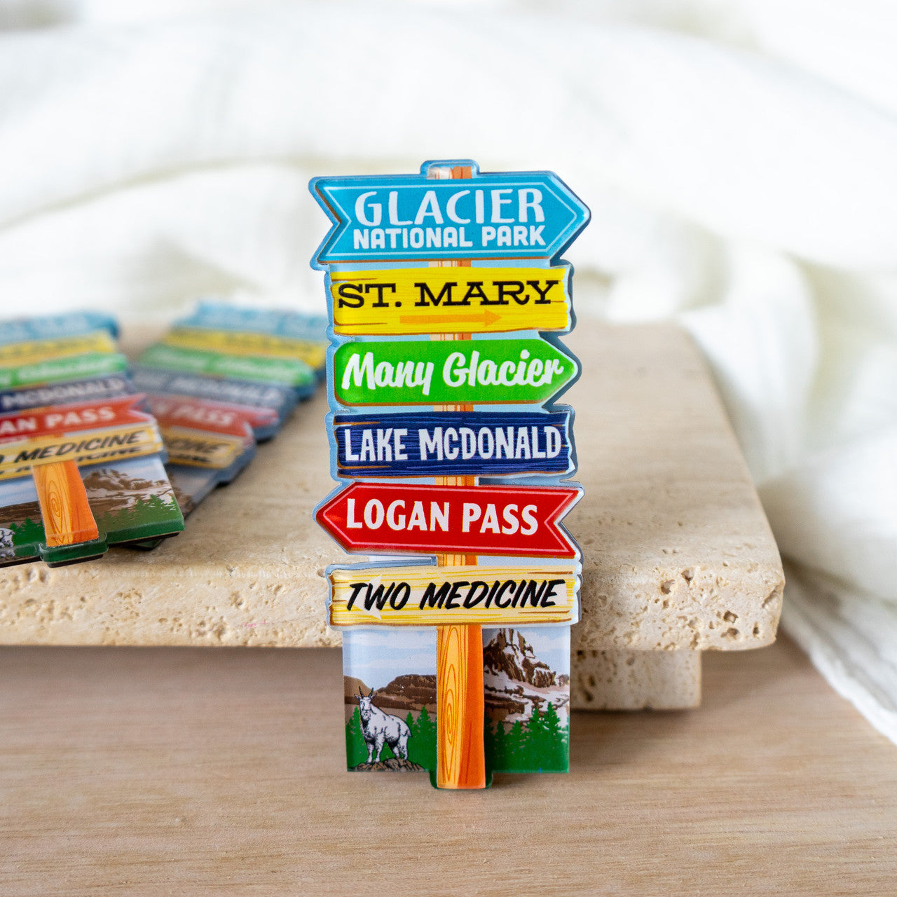 Glacier Trail Sign 3D Magnet