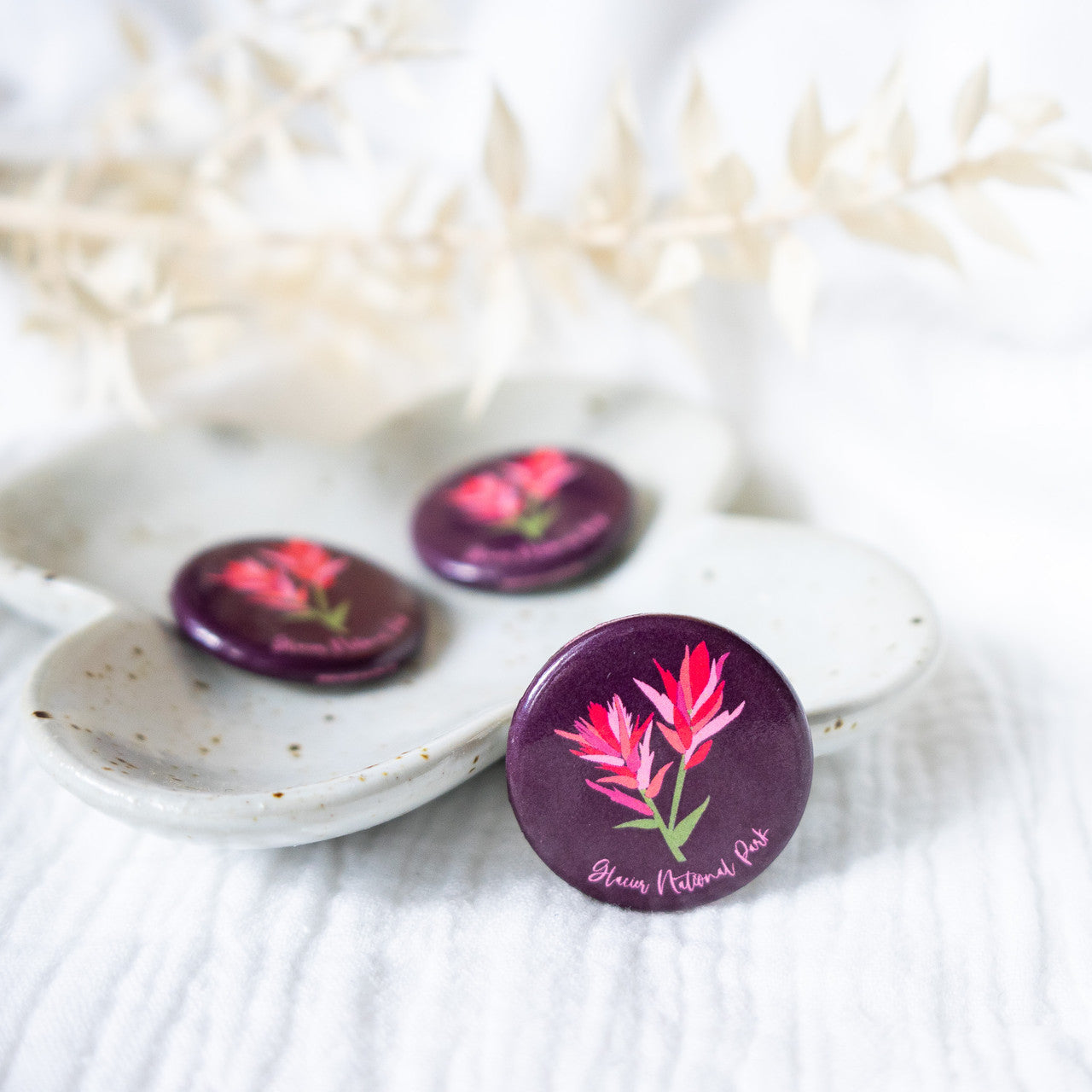Glacier Indian Paintbrush Button