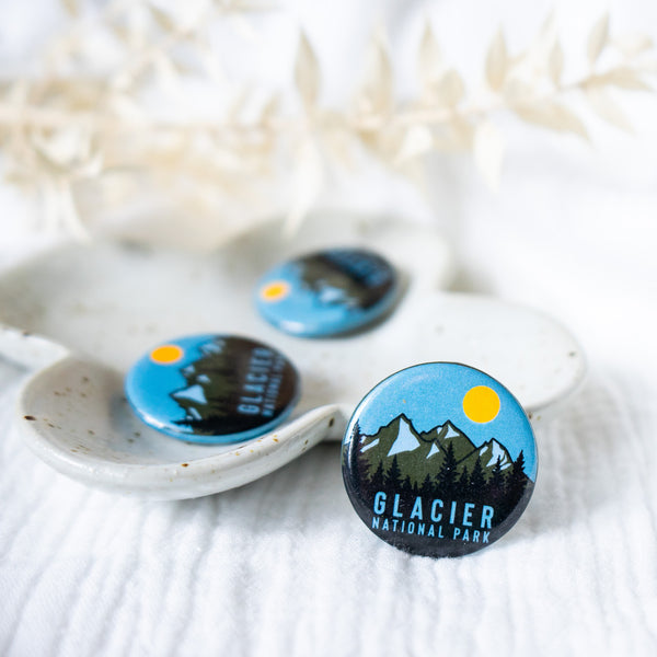 Glacier Mountains Button