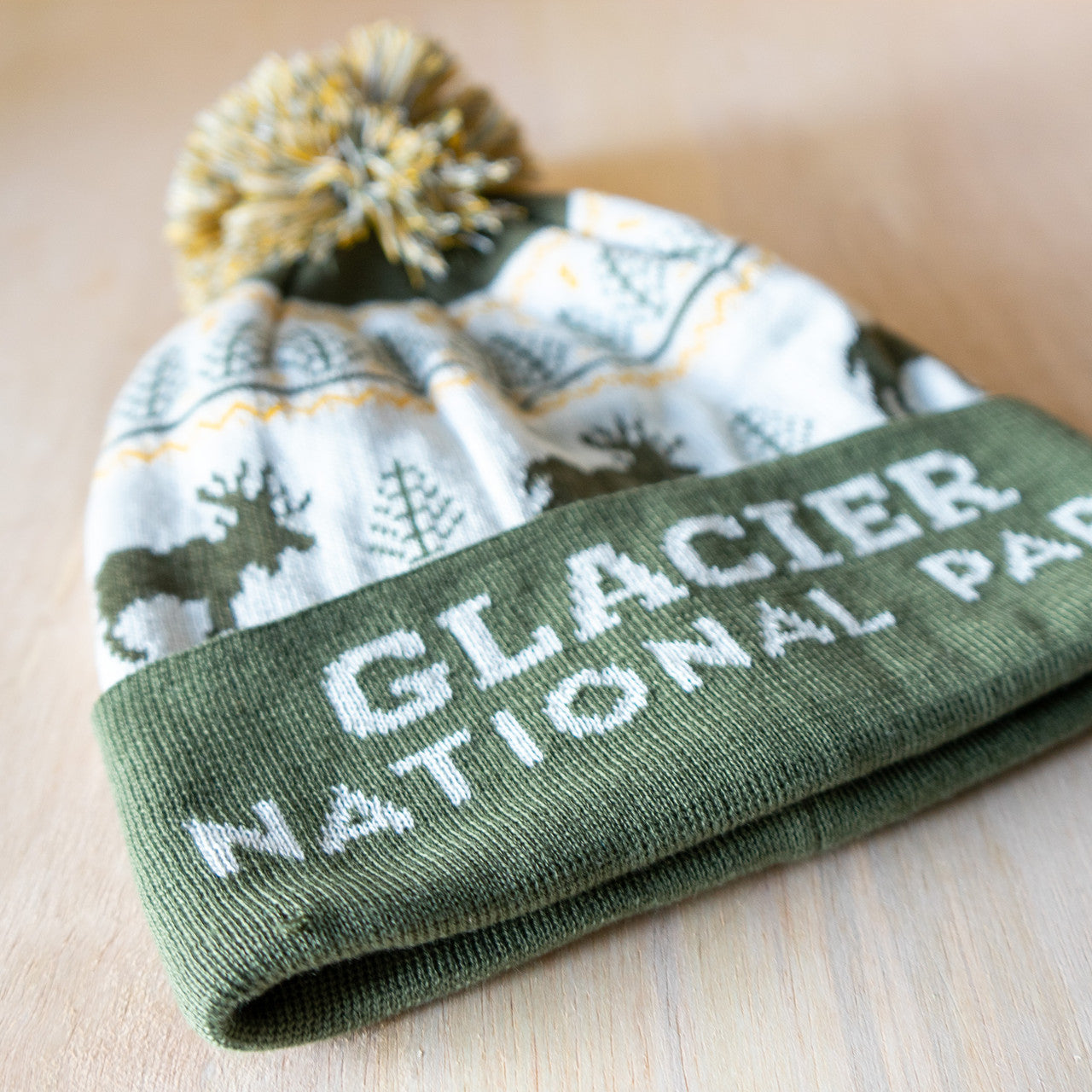 Fair Isle Moose Beanie with Pom