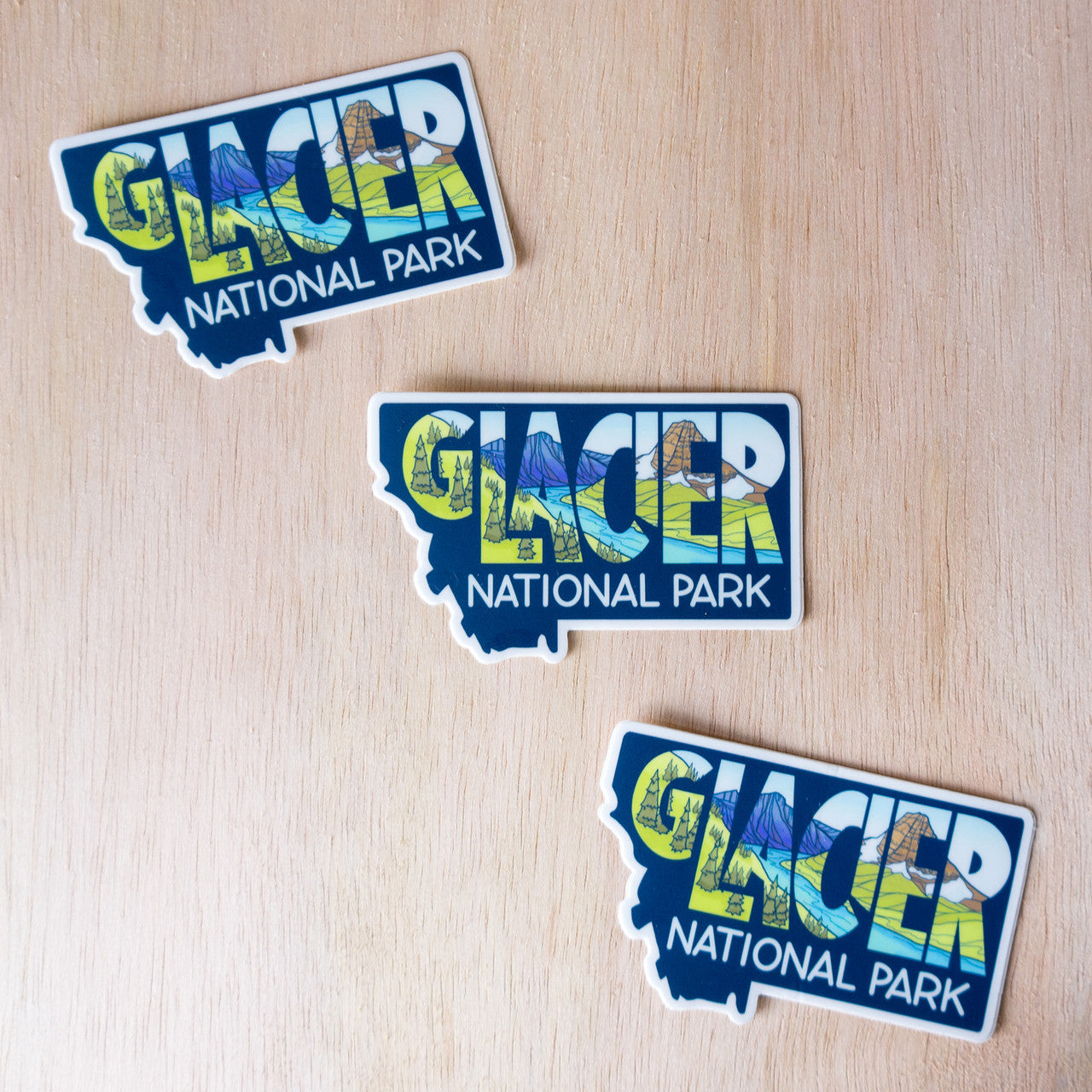 Glacier Montana Shape Sticker