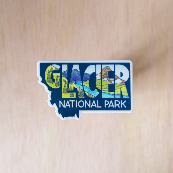 Glacier Montana Shape Sticker