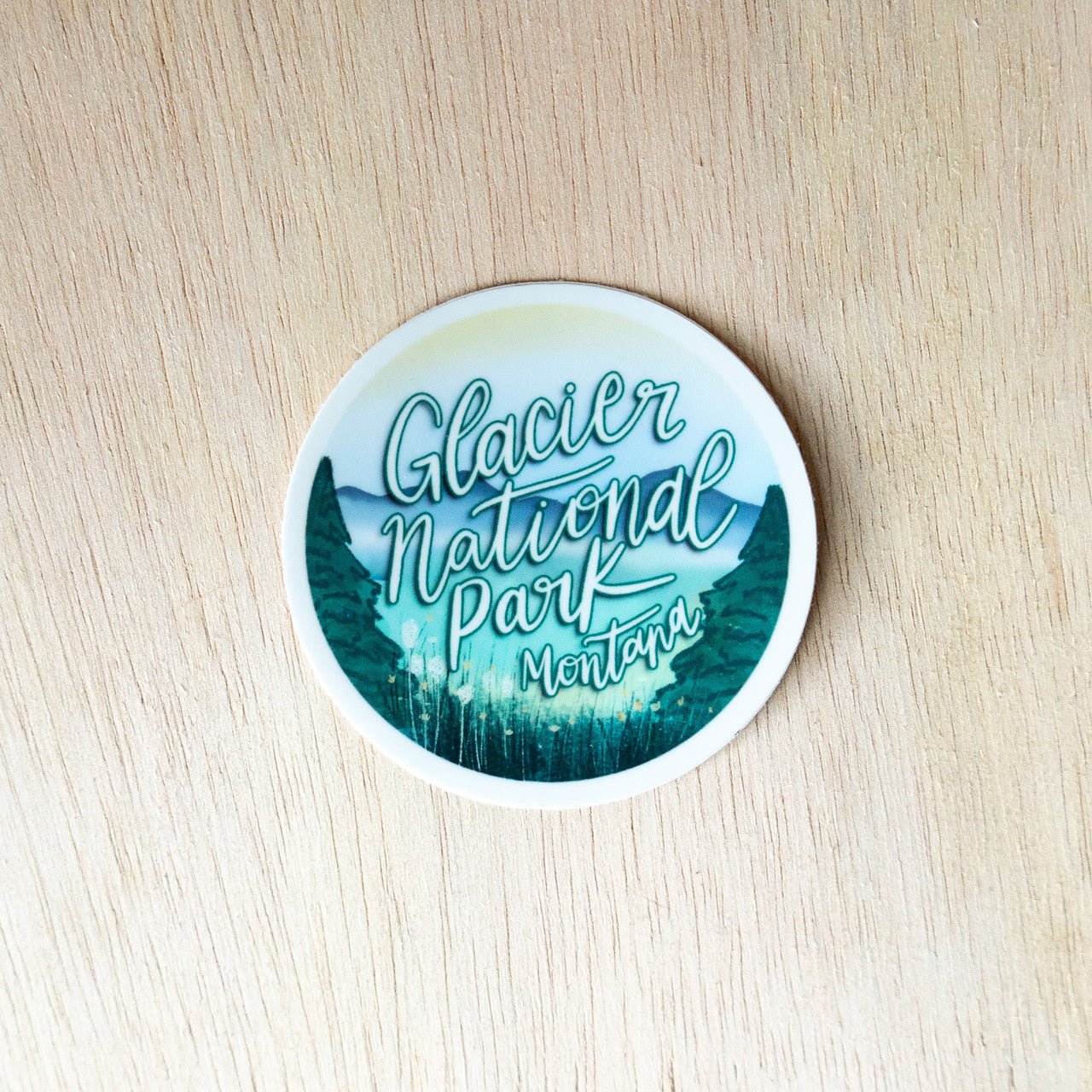 Glacier Round Sticker