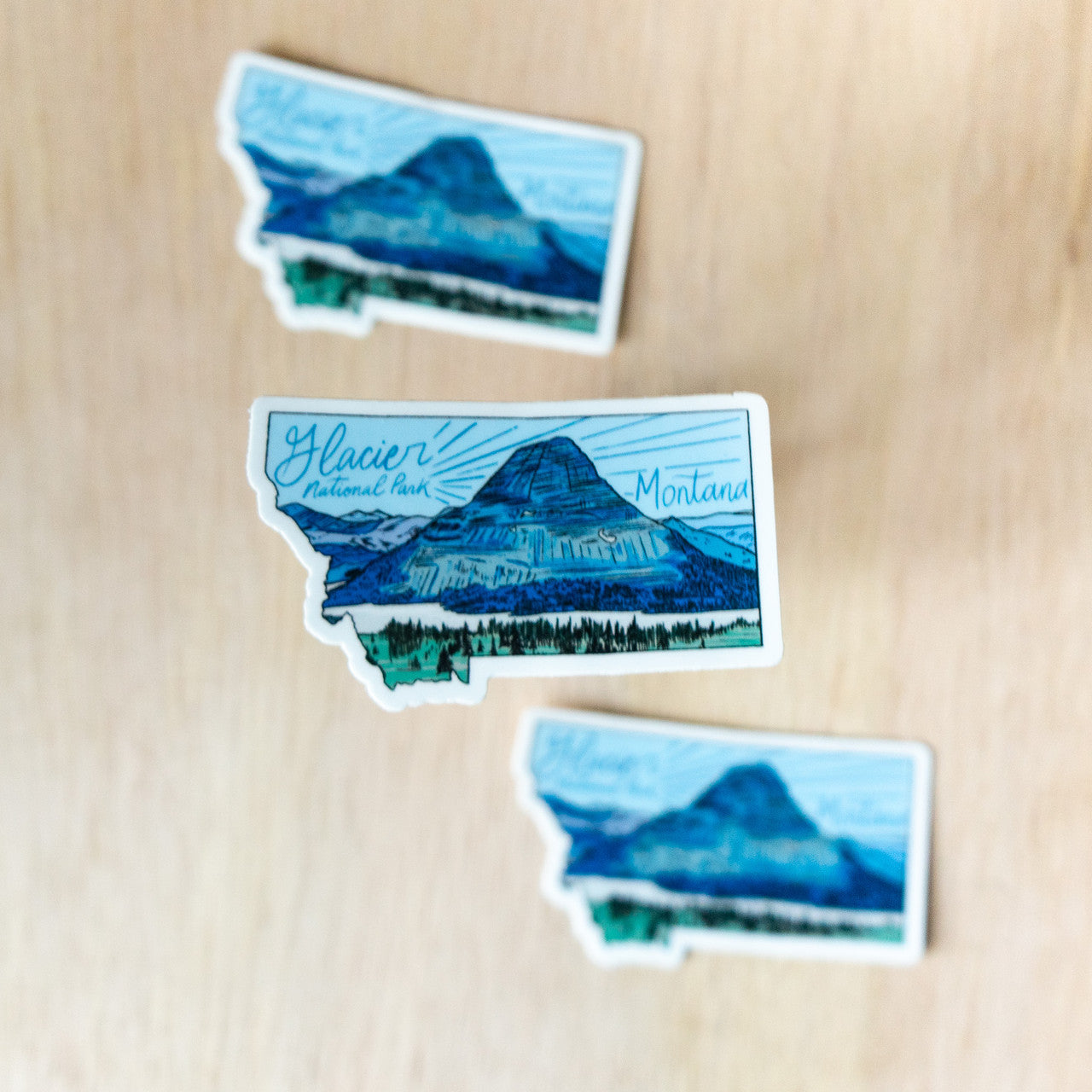 Hidden Lake Montana Shape Sticker