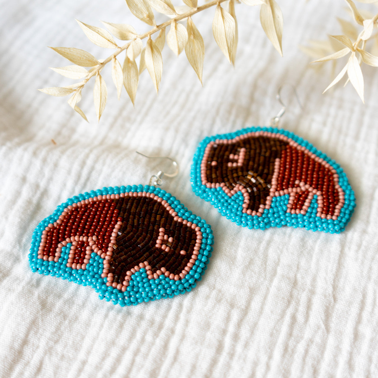 Bison Beaded Earrings