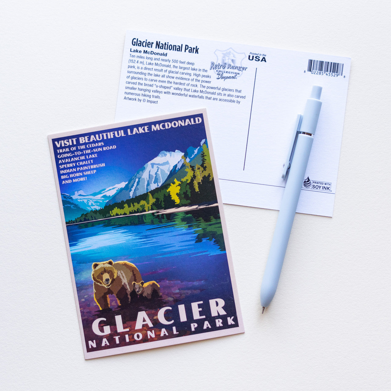 Retro Lake McDonald Postcard