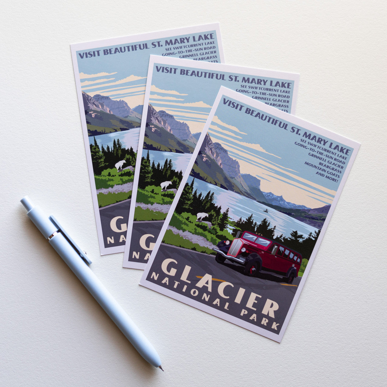 Retro Red Bus Postcard
