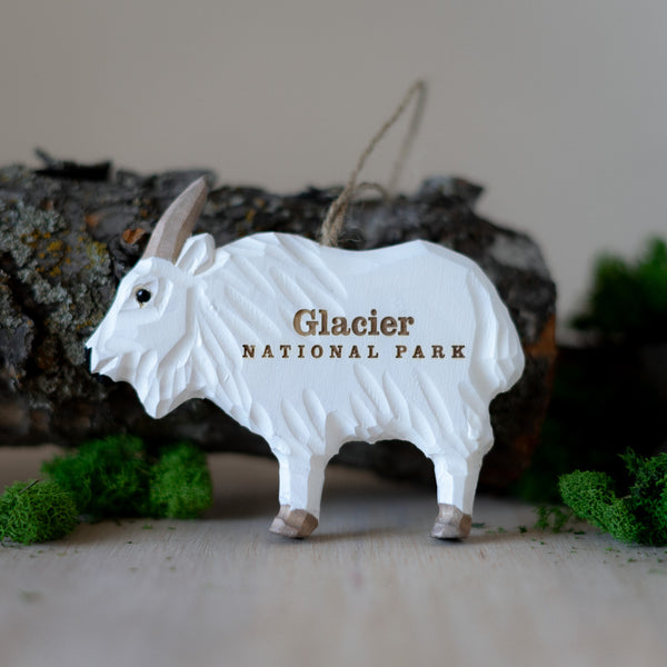 Wooden Goat Ornament