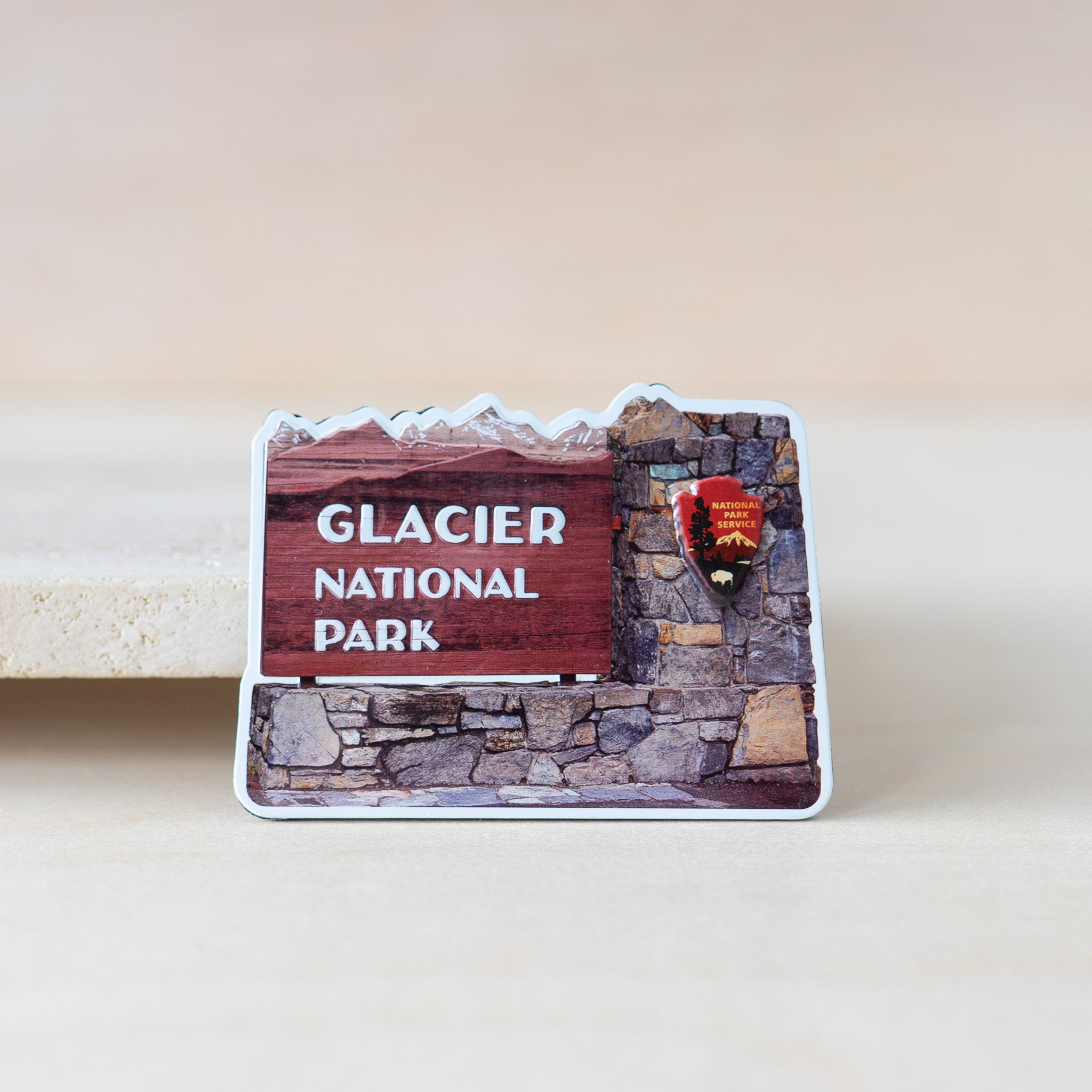 Tin Glacier Entrance Sign Magnet