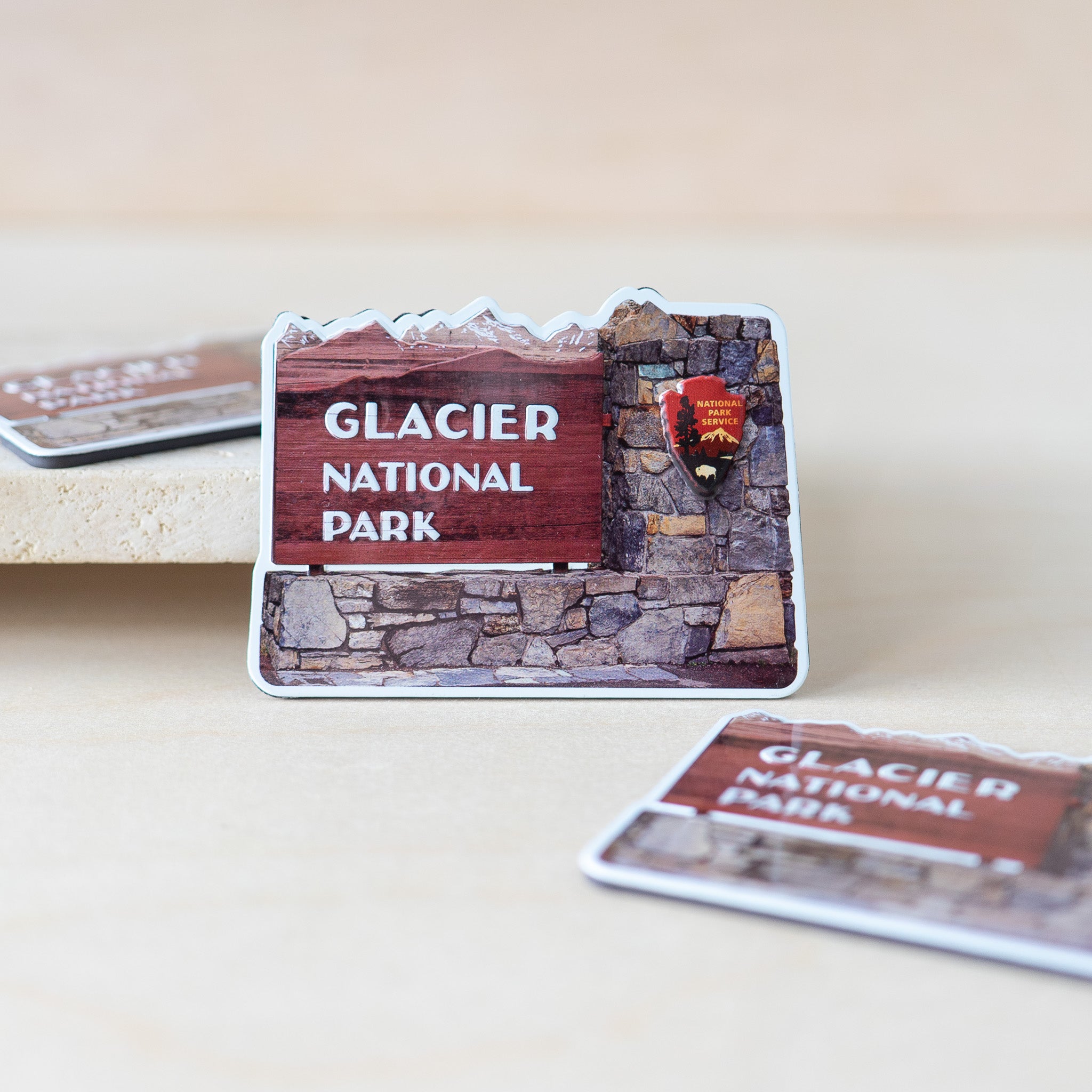 Tin Glacier Entrance Sign Magnet