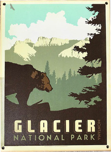 Vintage Grizzly Bear Metal Sign