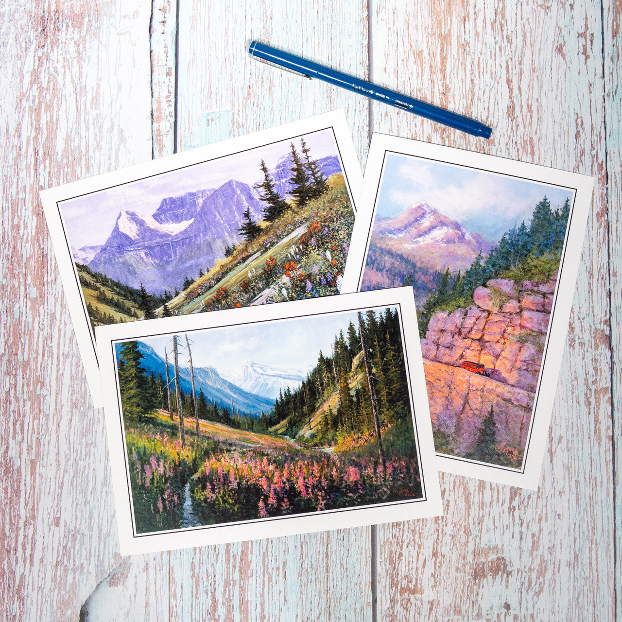 Red Bus Fine Art Postcard Set of 3