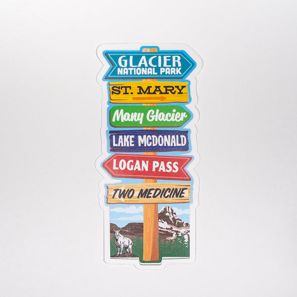 Glacier Trail Signs Sticker