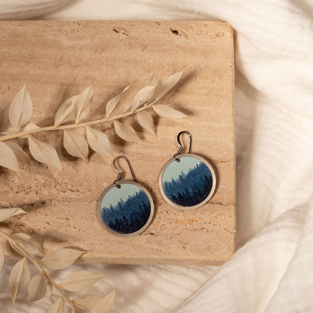 Trees Disk Earrings