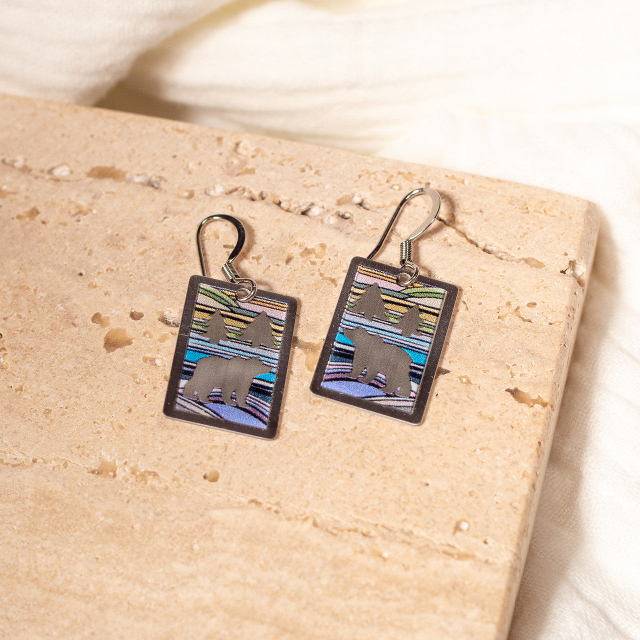 Grizzly and Trees Earrings