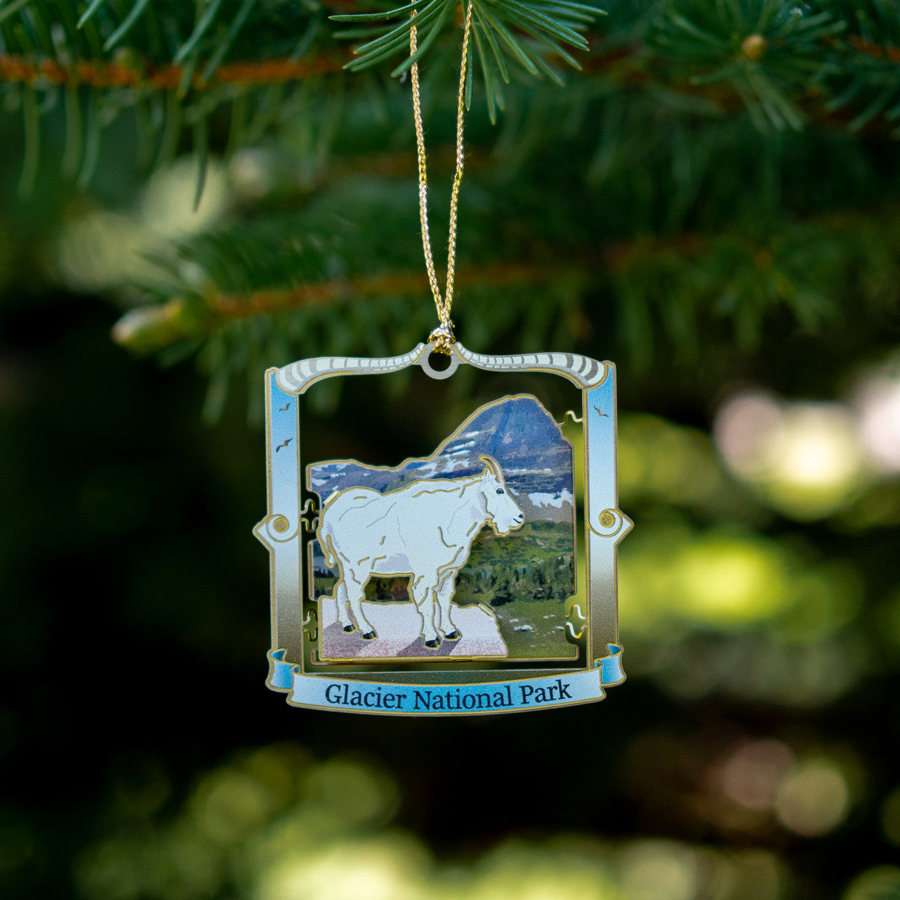 Brass Mountain Goat Ornament
