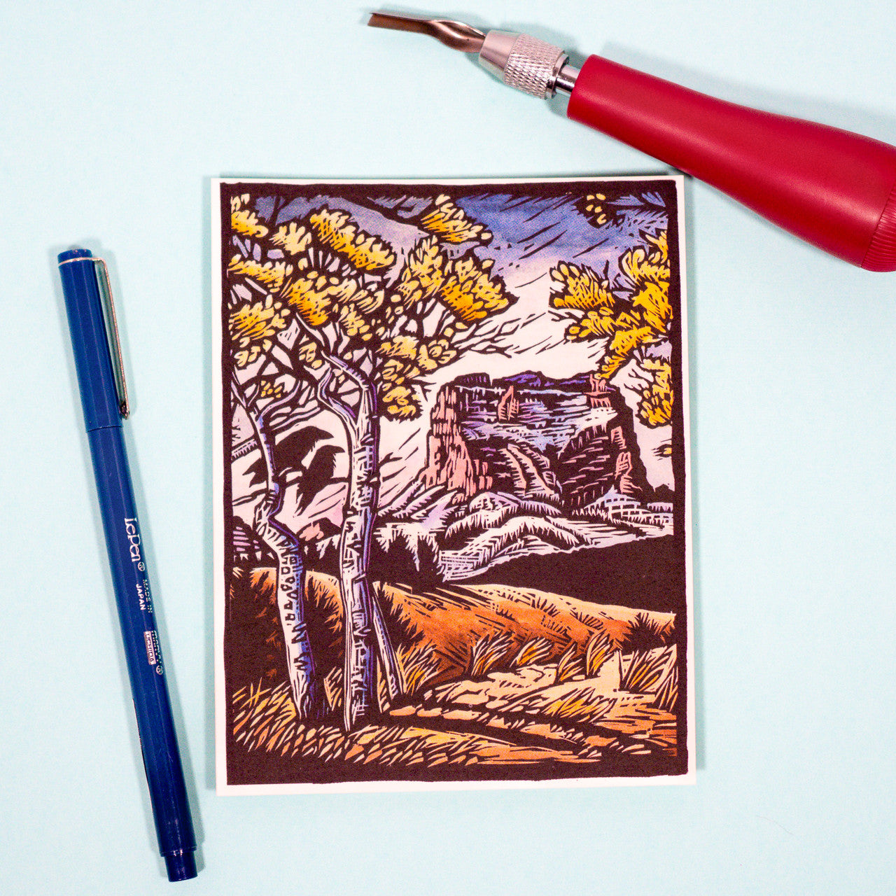 Chief Mountain Block Print Card
