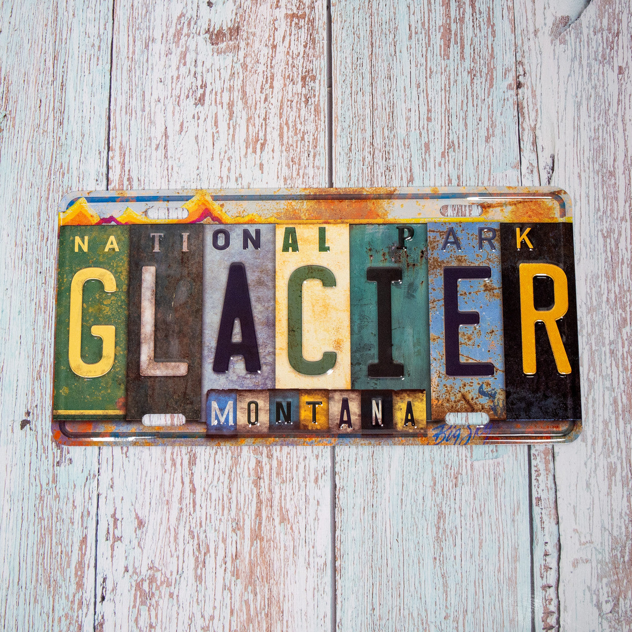 Glacier Vintage License Plate