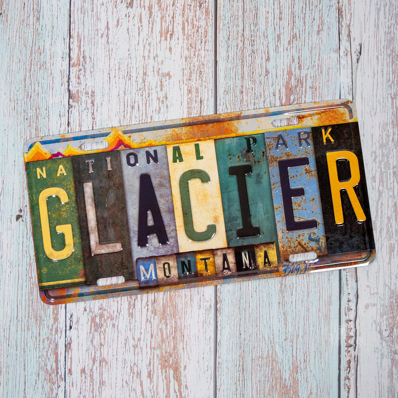 Glacier Vintage License Plate