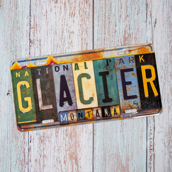 Glacier Vintage License Plate