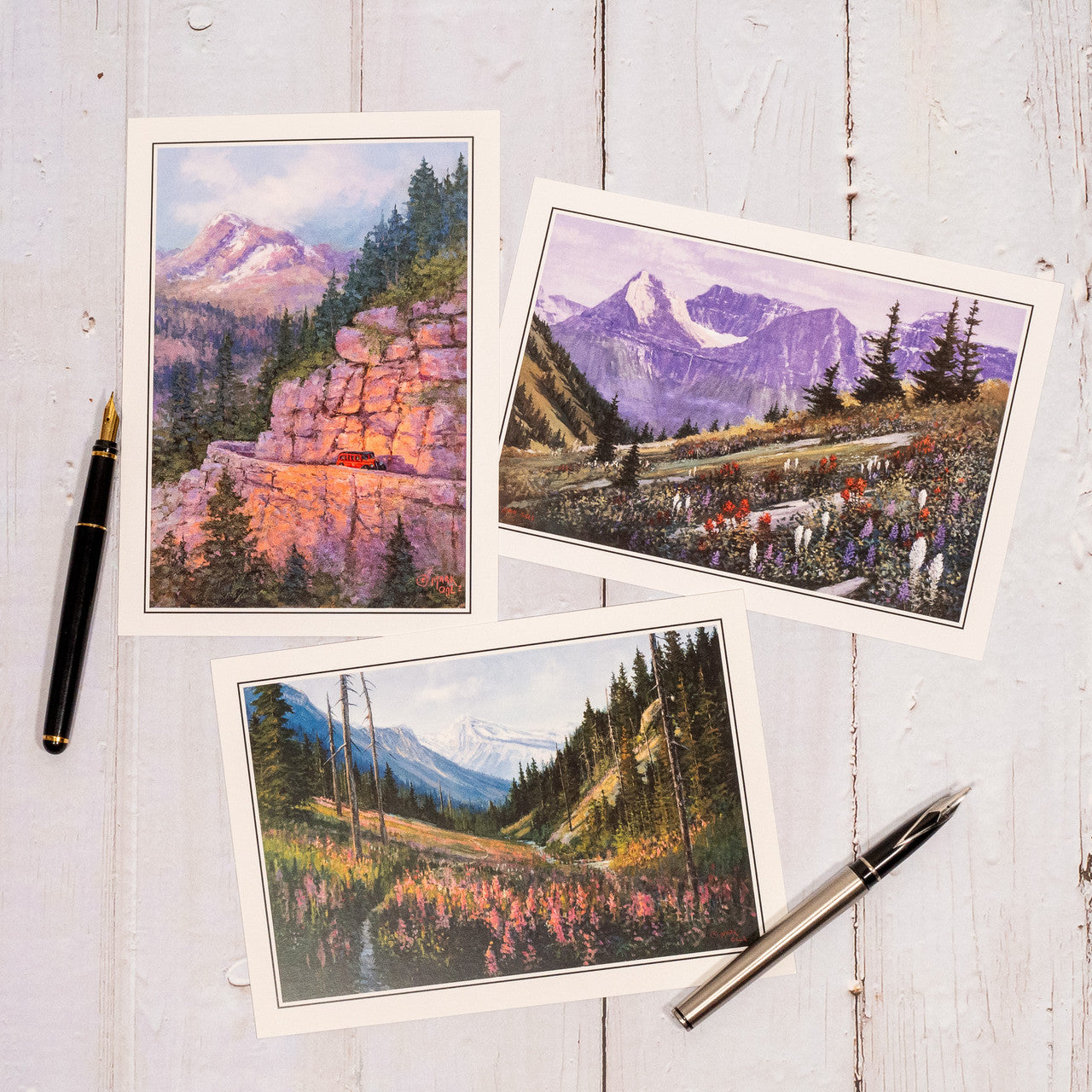 Red Bus Fine Art Postcard Set of 3