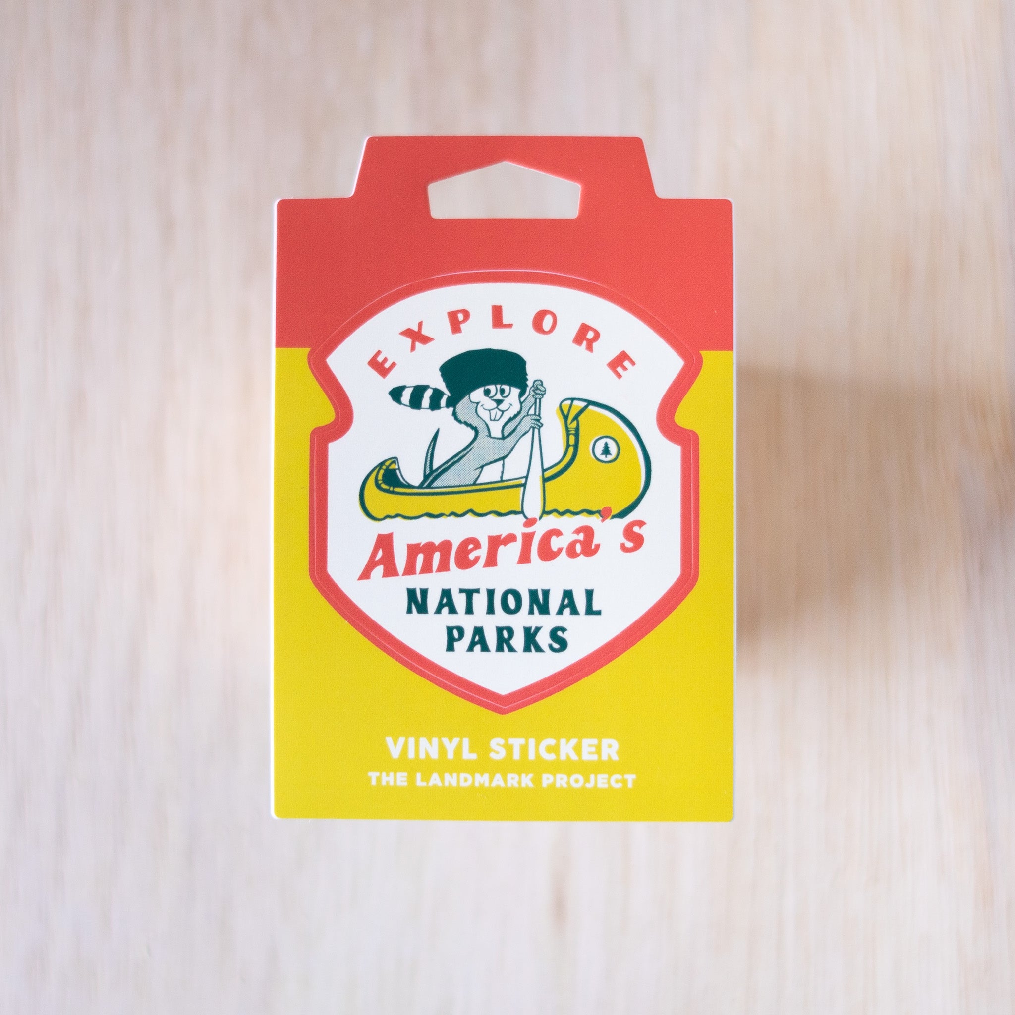 Paddle the Parks Raccoon Sticker