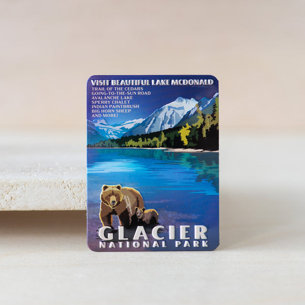 Tin Retro Lake McDonald Magnet