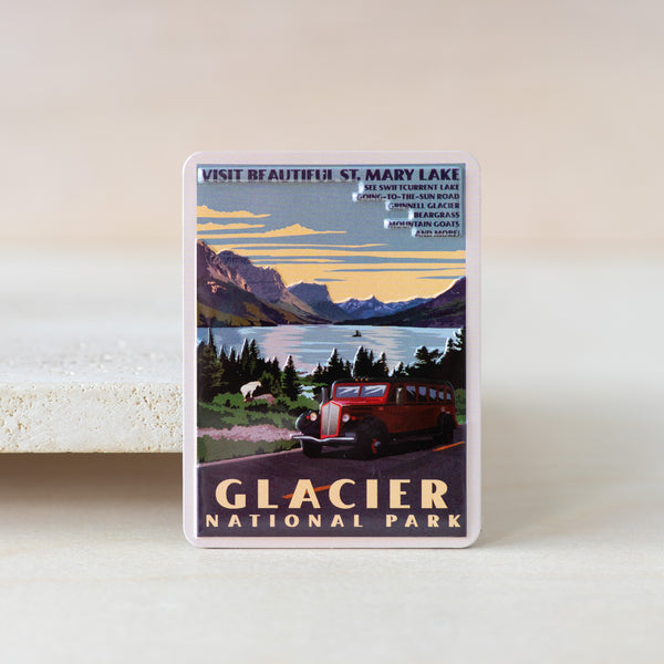Tin Retro Red Bus Magnet