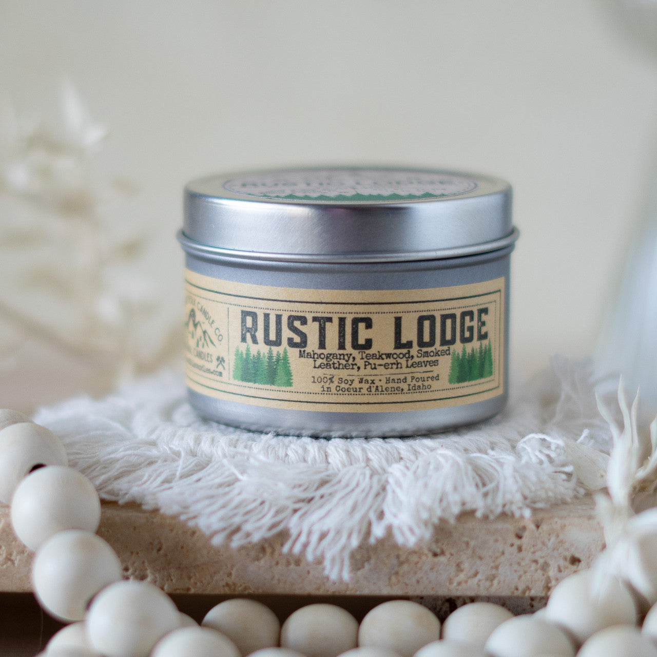 Rustic Lodge Candle Tin