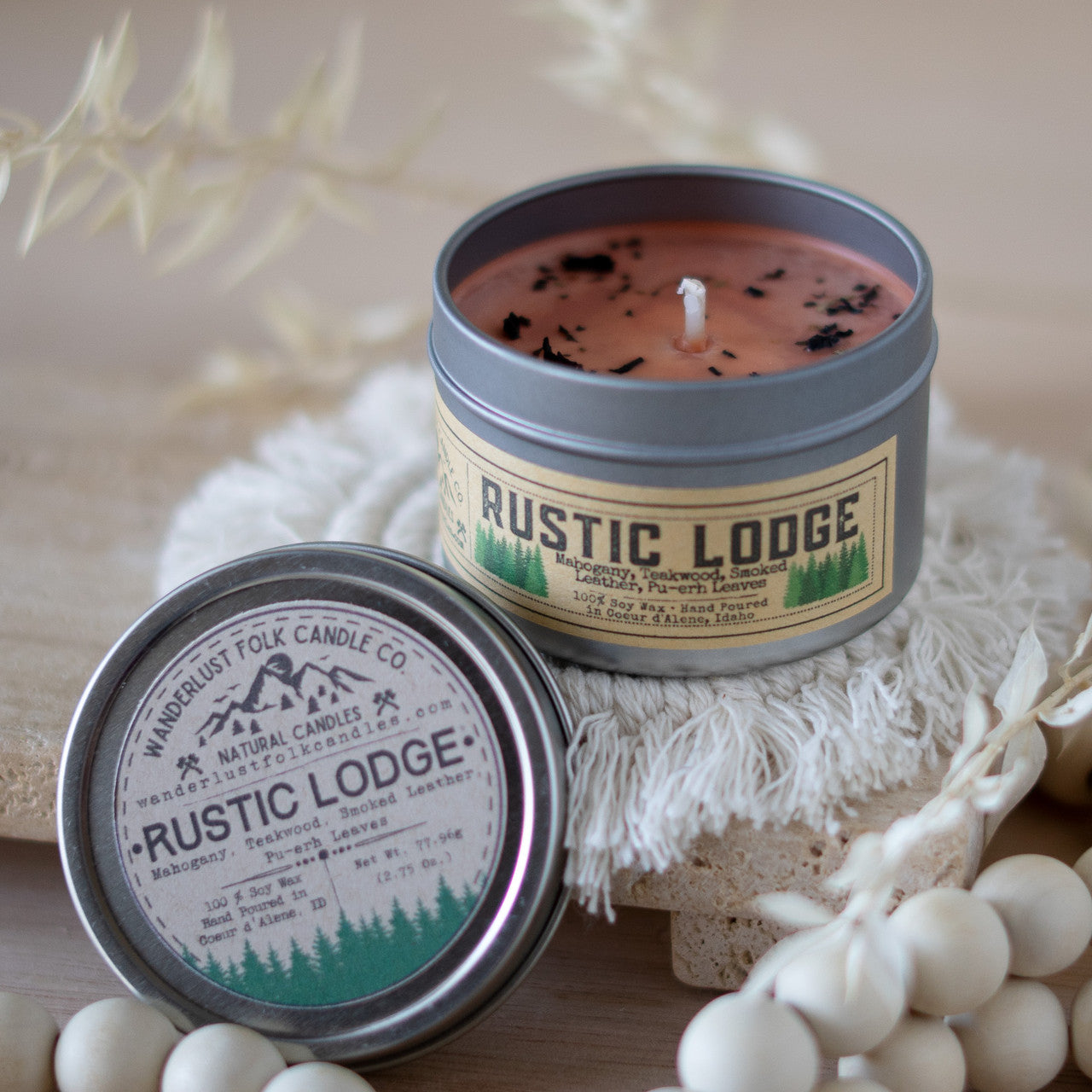 Rustic Lodge Candle Tin