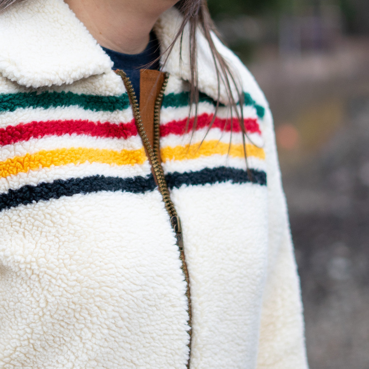 Pendleton Glacier Stripes Sherpa Jacket – Glacier National Park