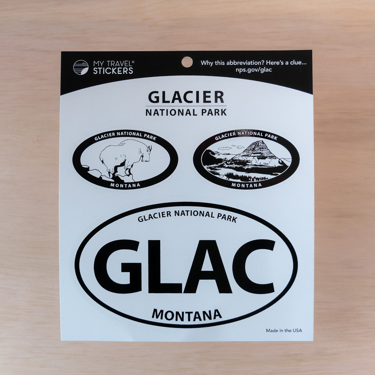 3 Part Glacier National Park Sticker Set