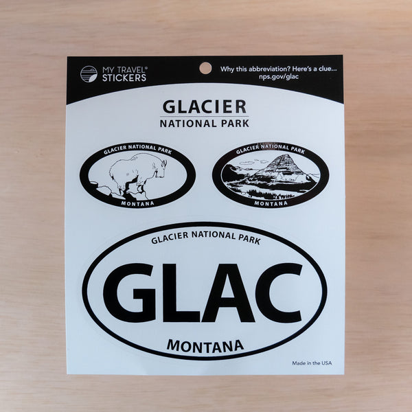 3 Part Glacier National Park Sticker Set