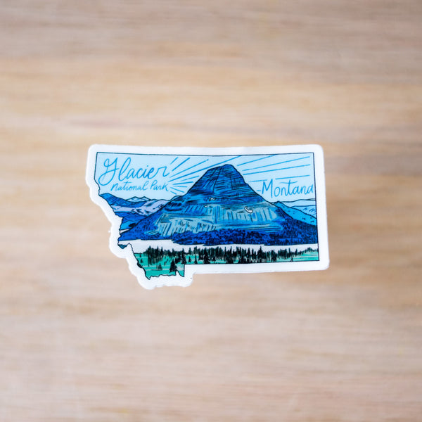 Hidden Lake Montana Shape Sticker