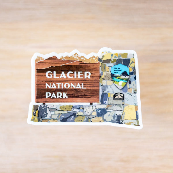 Glacier Entrance Sign Sticker