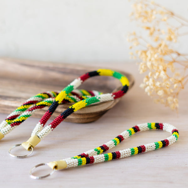 Glacier Stripe Beaded Keychain